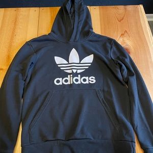 New ADIDAS Black Hooded Sweatshirt Sz.L Youth